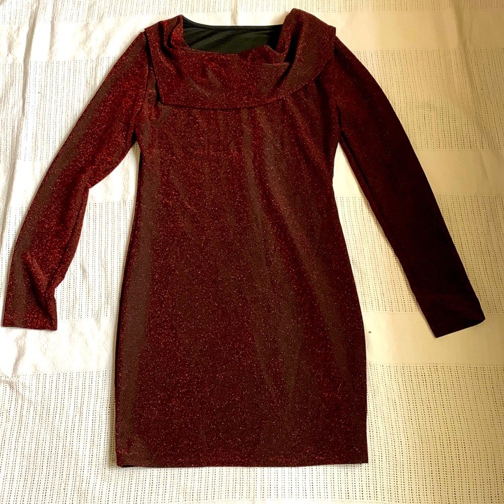 SheIn Size L Red Sparkle Mini Dress